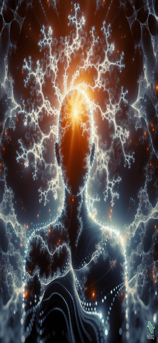 Silhouette with Radiant Fractal Mind