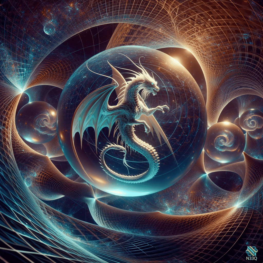 Dragon Within Luminous Cosmic Sphere