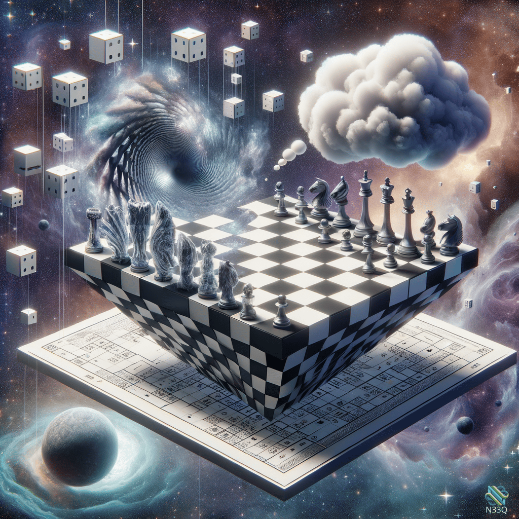 Melting Chessboard Floating in Cosmic Space
