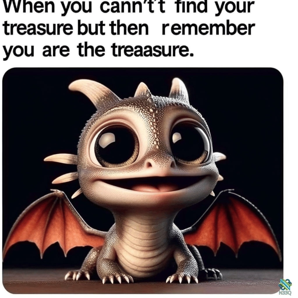 Smiling Baby Dragon with Orange Wings
