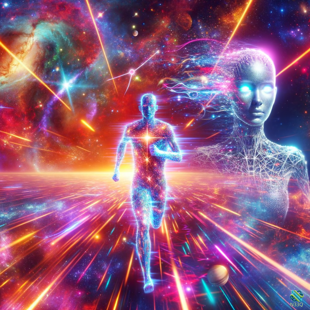 Stellar Runner and Cosmic Wireframe Entity