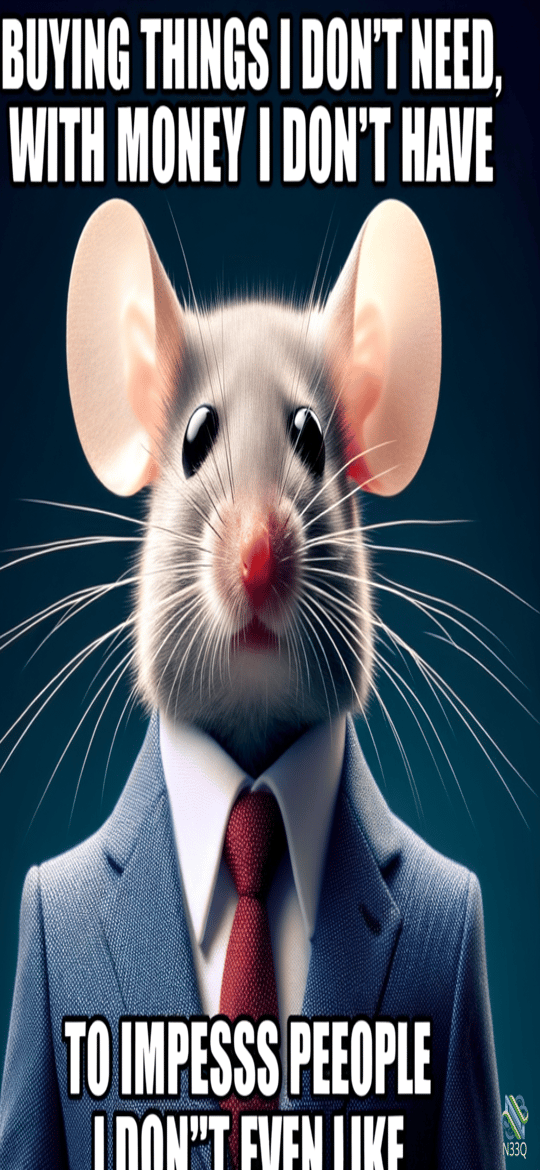 Anthropomorphic Mouse in Blue Business Suit