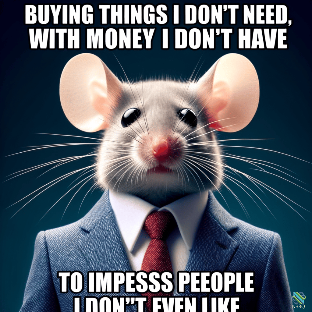 Anthropomorphic Mouse in Blue Business Suit
