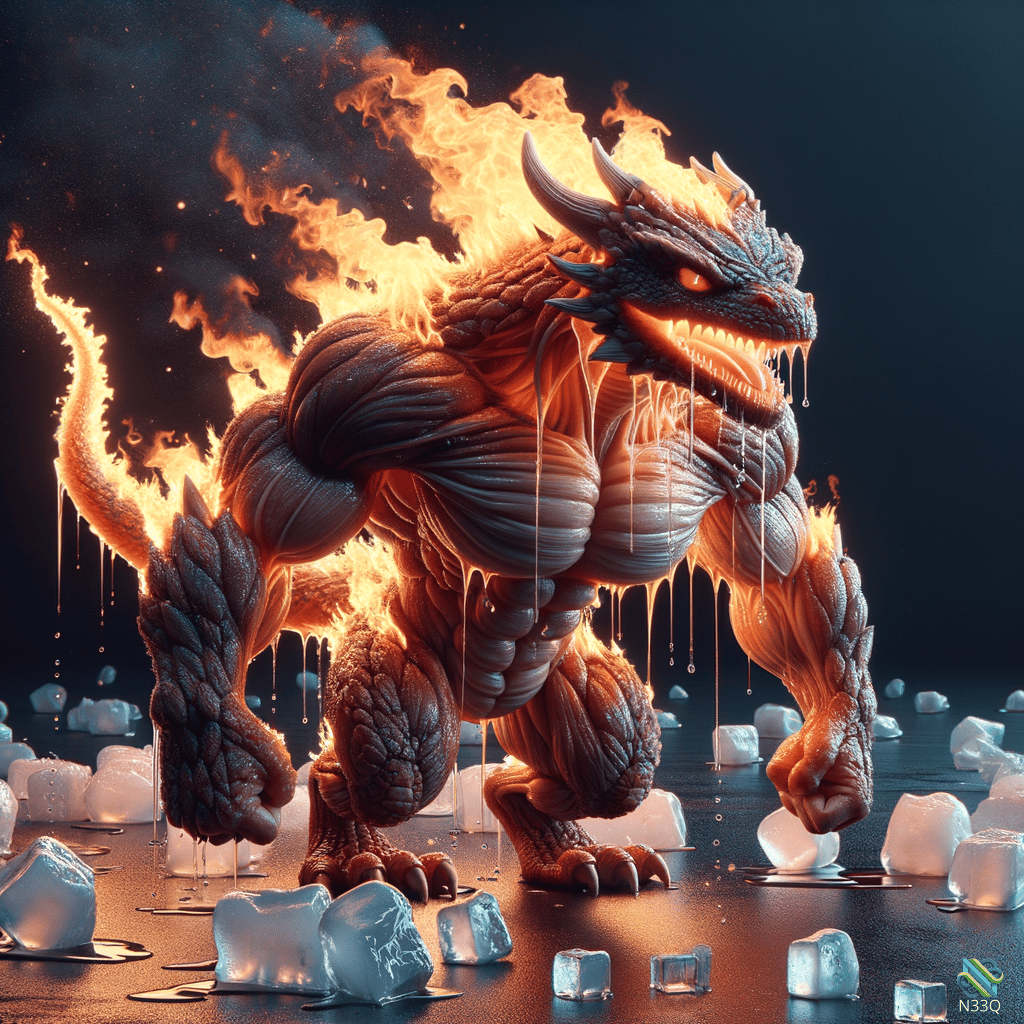 Fiery Dragon on Melting Ice