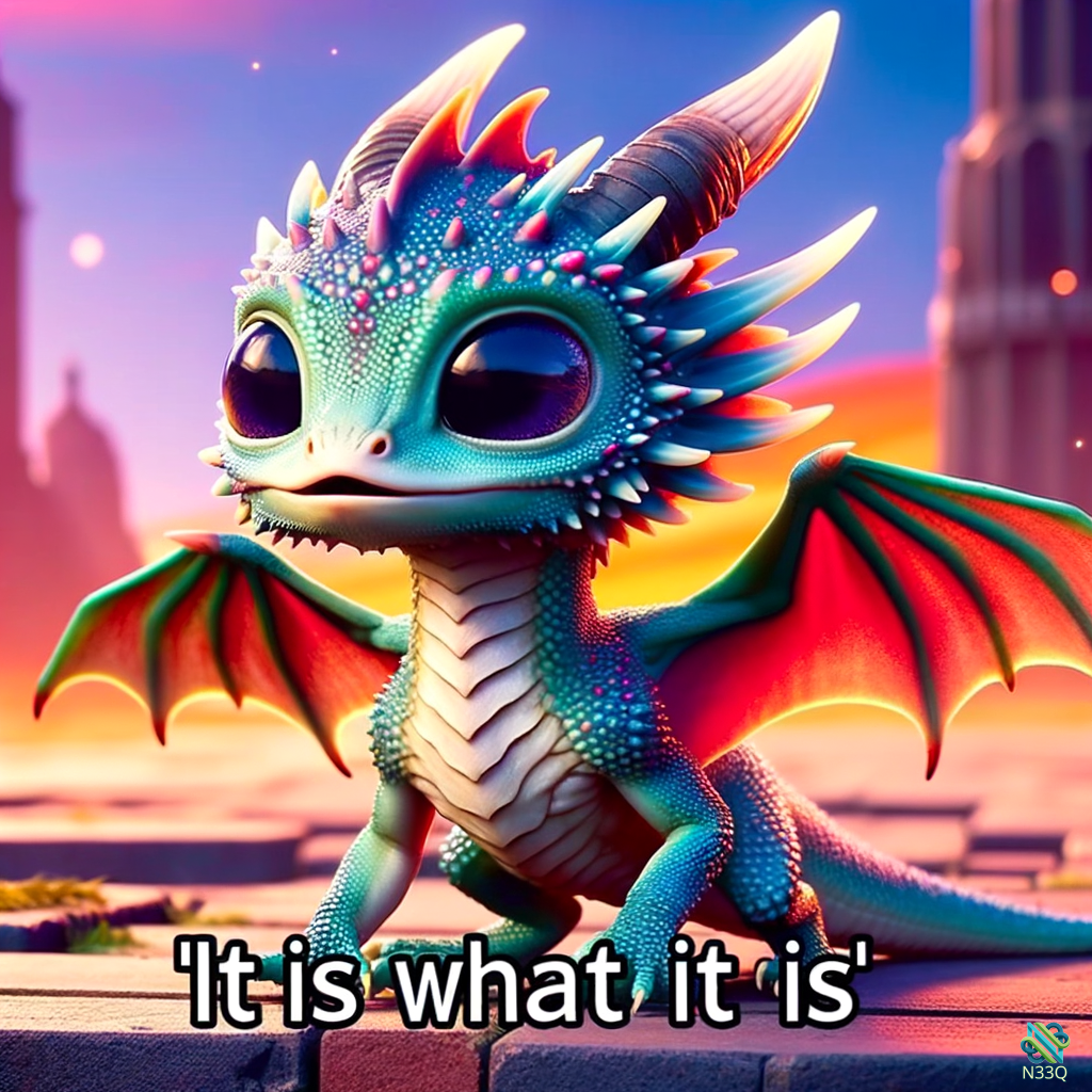 Cute Dragon on Sunset Stone Steps