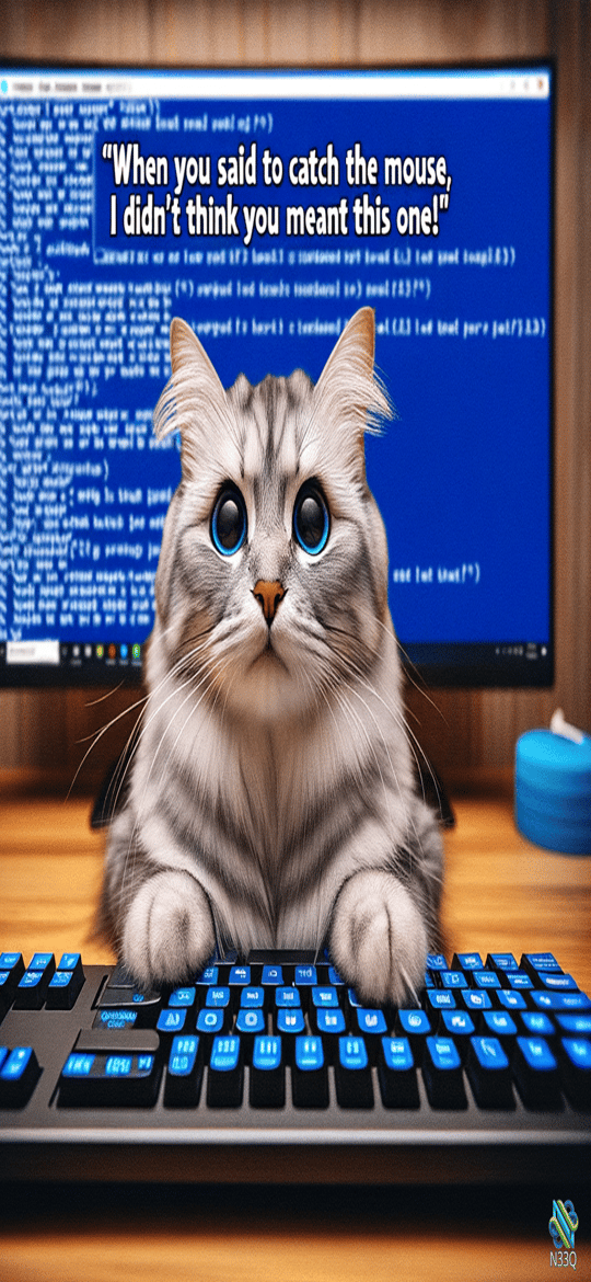 Cat Paws on Keyboard Before Code Screen