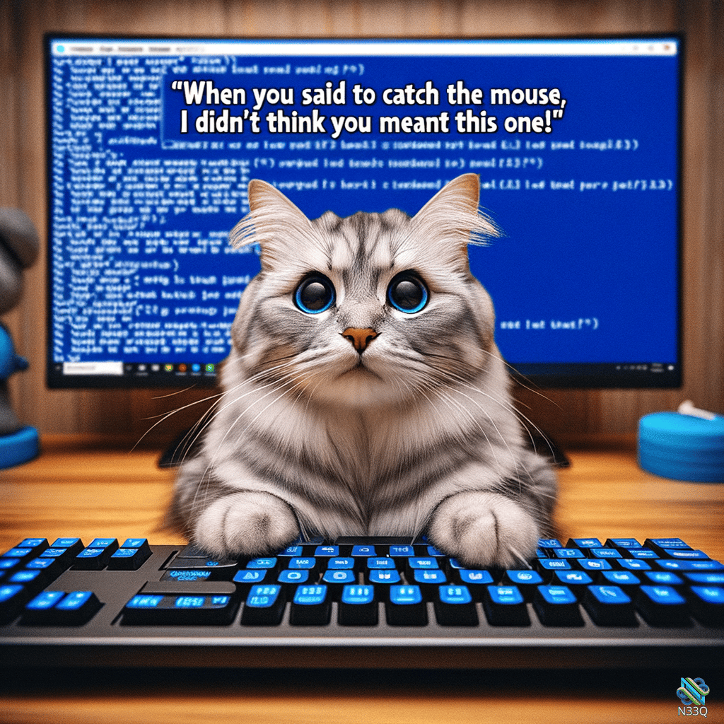 Cat Paws on Keyboard Before Code Screen