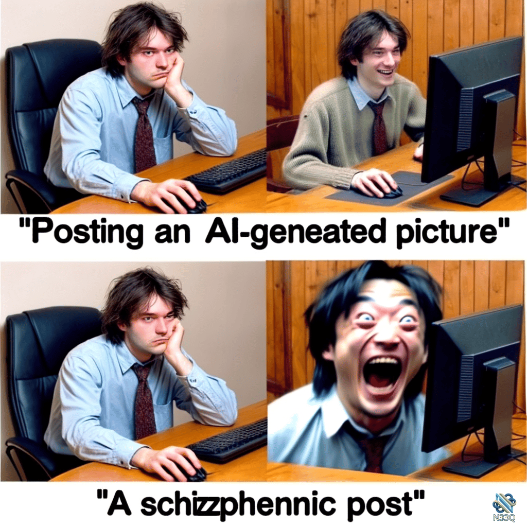 Man's Reactions to AI Picture Posts