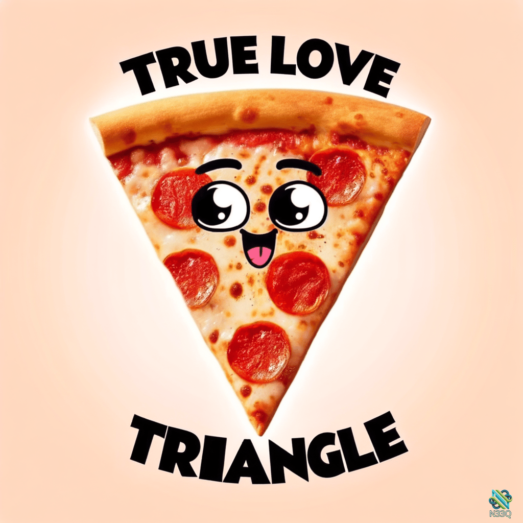 True Love Triangle Cartoon Pizza Slice
