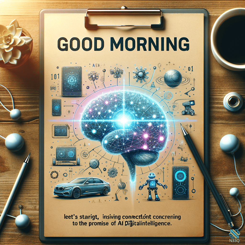 Good Morning AI Brain on Clipboard