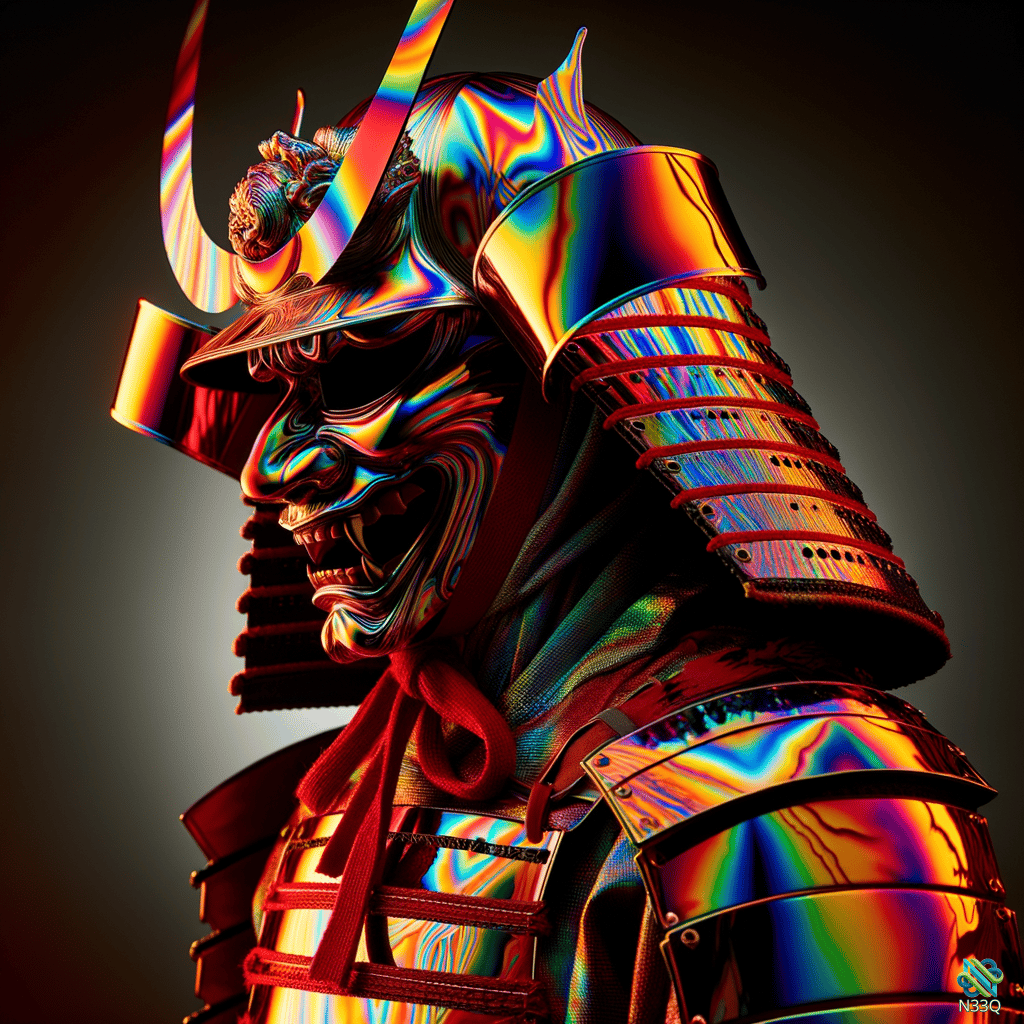 Iridescent Rainbow Samurai Armor and Helmet