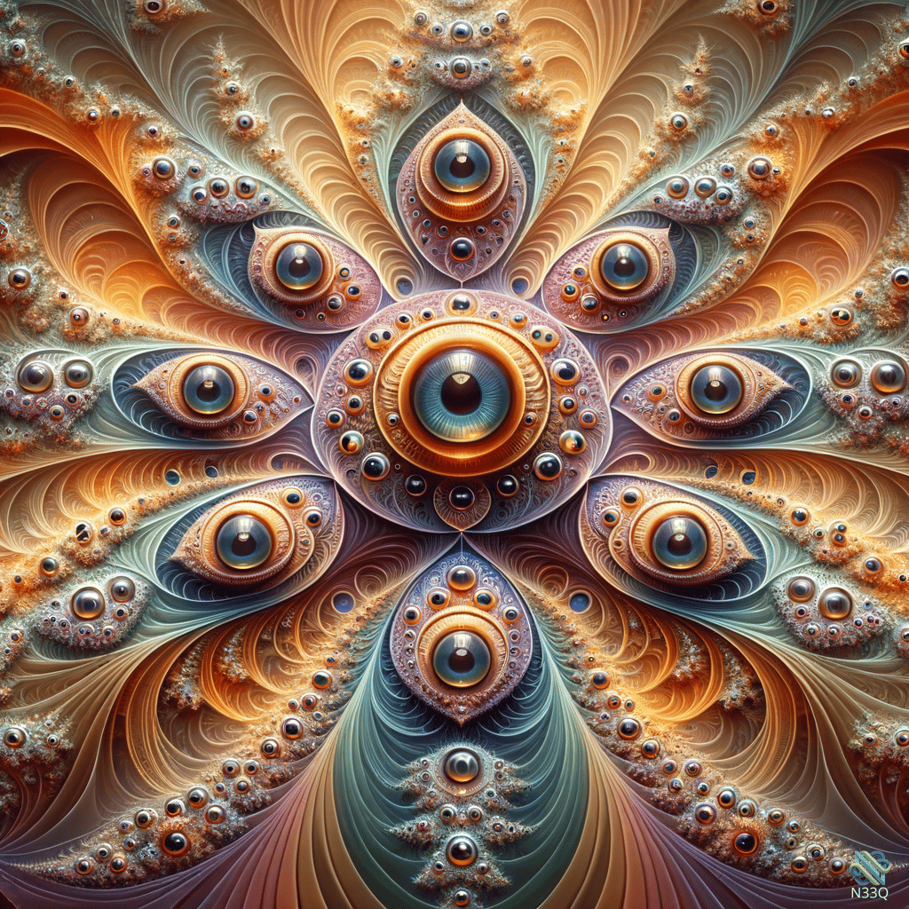 Symmetrical Mandala of Multiple Eyes