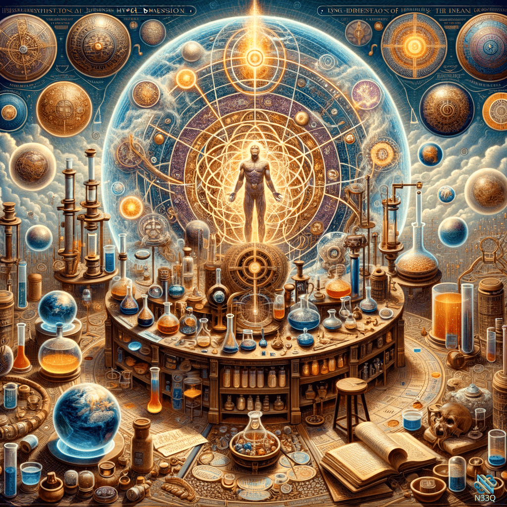 Cosmic Human in Alchemical Laboratory