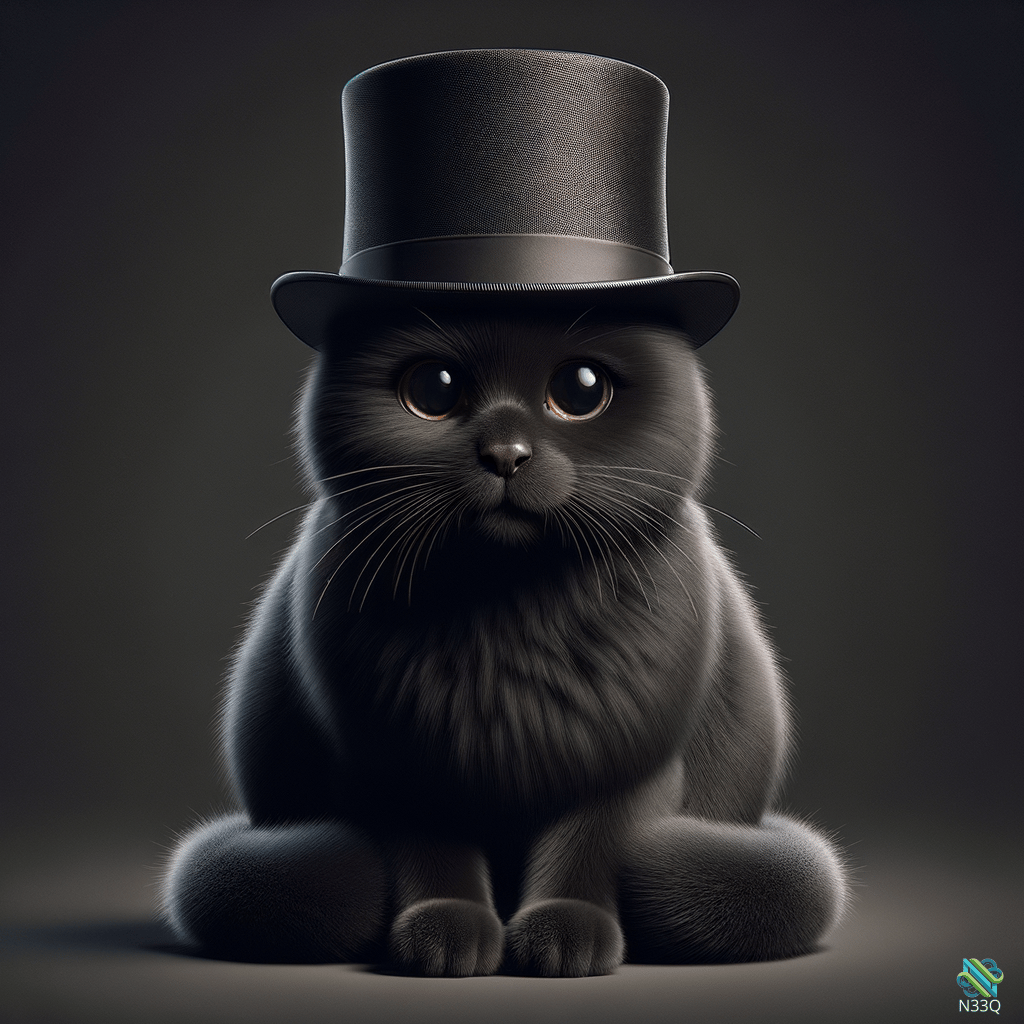 Black Cat Wearing Top Hat