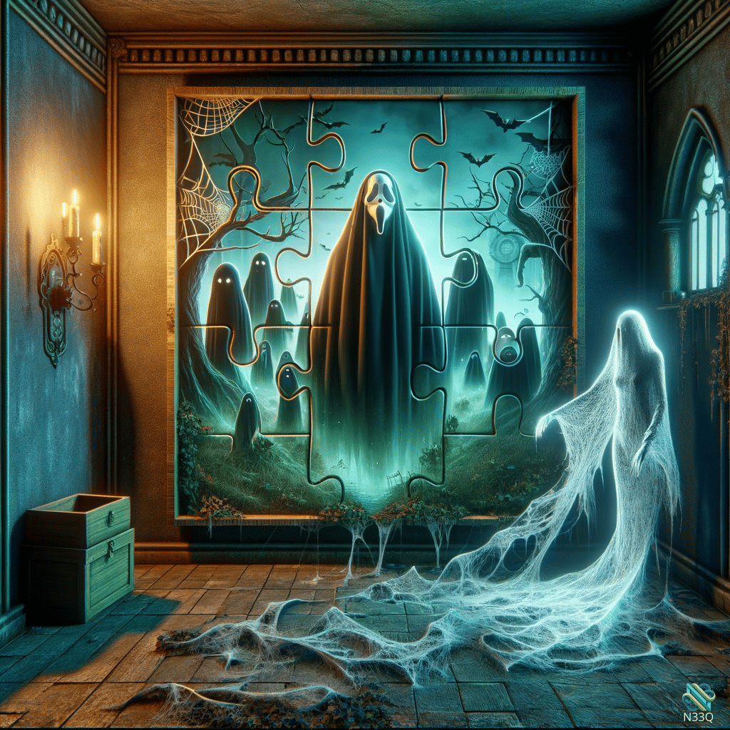Ghost Emerging From Haunted Puzzle