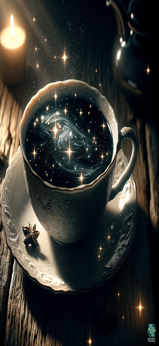 Galaxy Swirling in Vintage Teacup