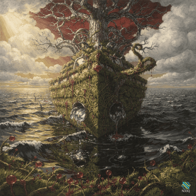 Red Tree on Floating Mossy Island