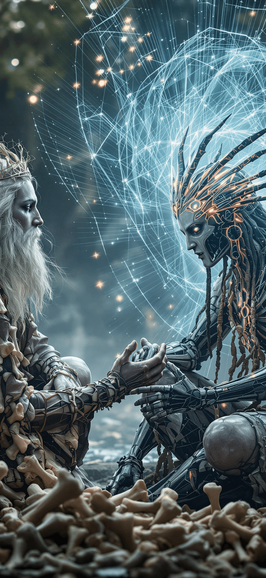 Bone Shaman and Cybernetic Being Connecting