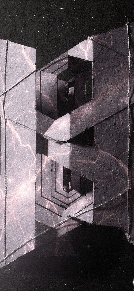 Fragmented Marble Geometric Structure in Space