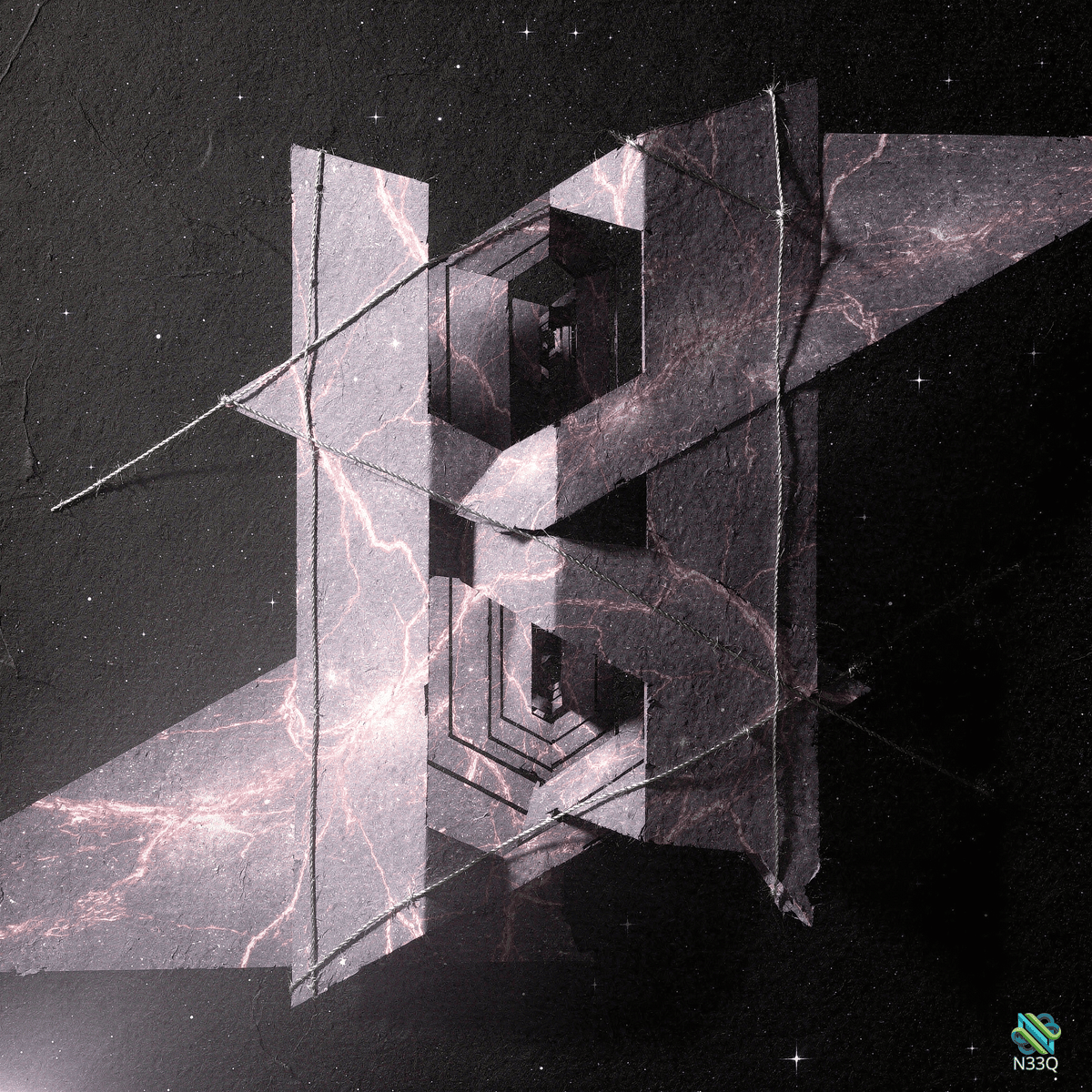 Fragmented Marble Geometric Structure in Space
