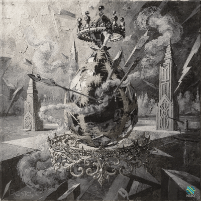 Crowned Shattered Sphere Amid Gothic Spires
