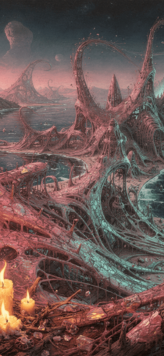 Candles on Twisted Roots in Alien Landscape