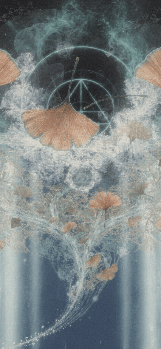 Ginkgo Leaves with Sacred Geometry