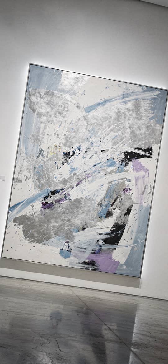 Abstract Painting with Blue Purple Strokes