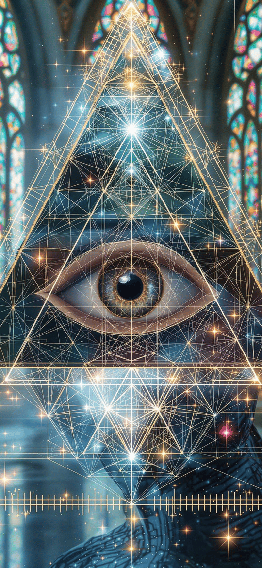 Glowing Eye in Golden Triangle Cathedral