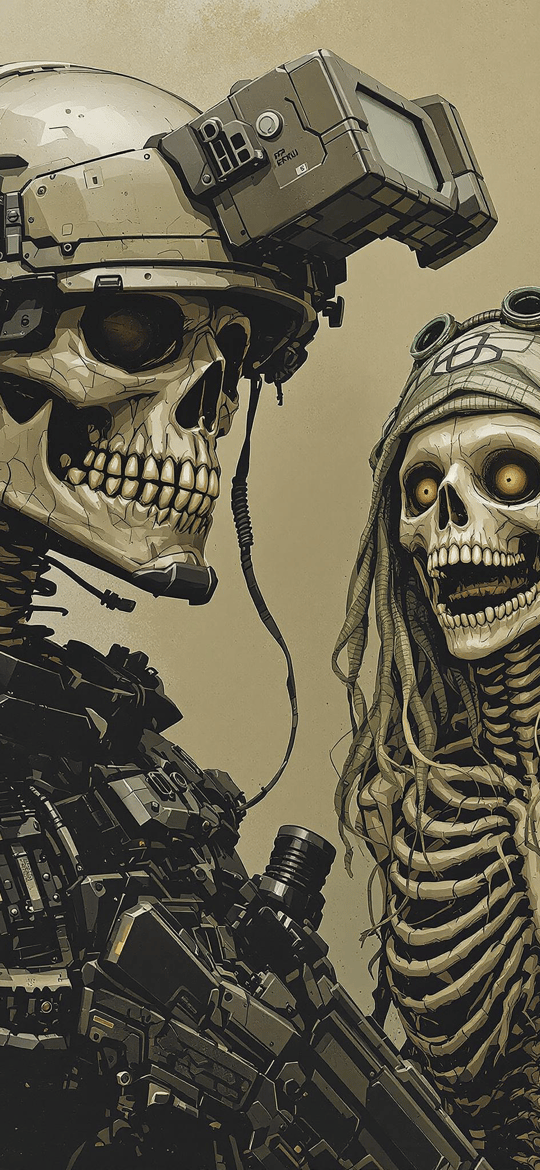 Tactical Skeleton Soldier and Dreadlocked Companion