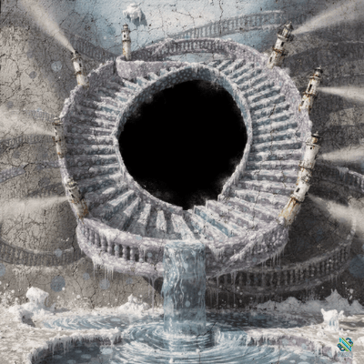 Frozen Spiral Staircase into Dark Abyss