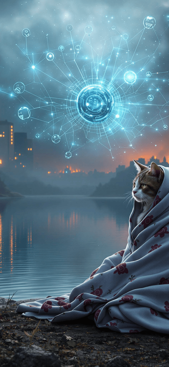 Cat in Rose Blanket Watches Digital Orb