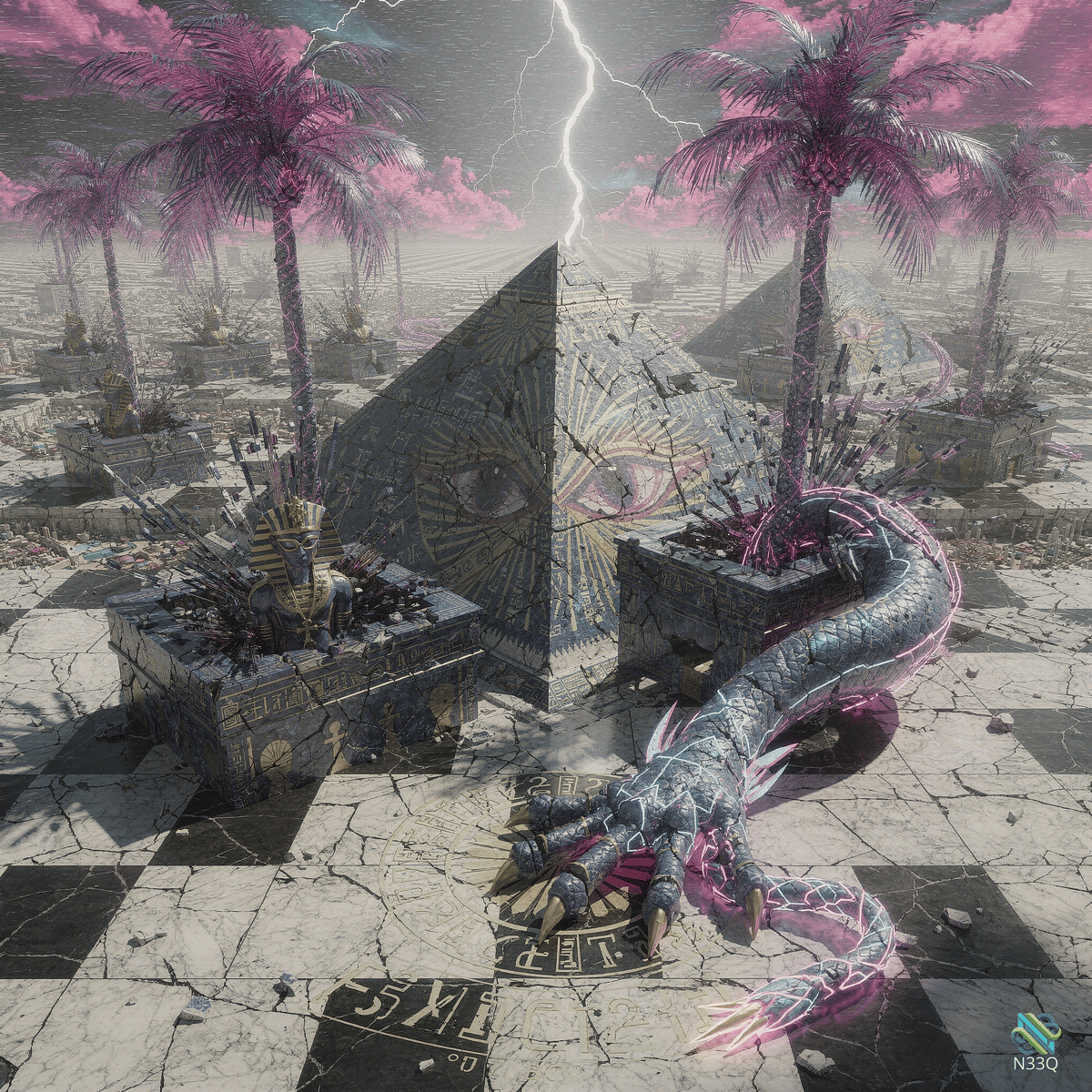 Neon Serpent Dragon at Cracked Pyramid Ruins