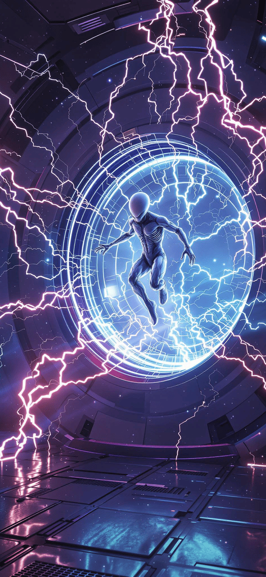Astronaut in Lightning Energy Portal