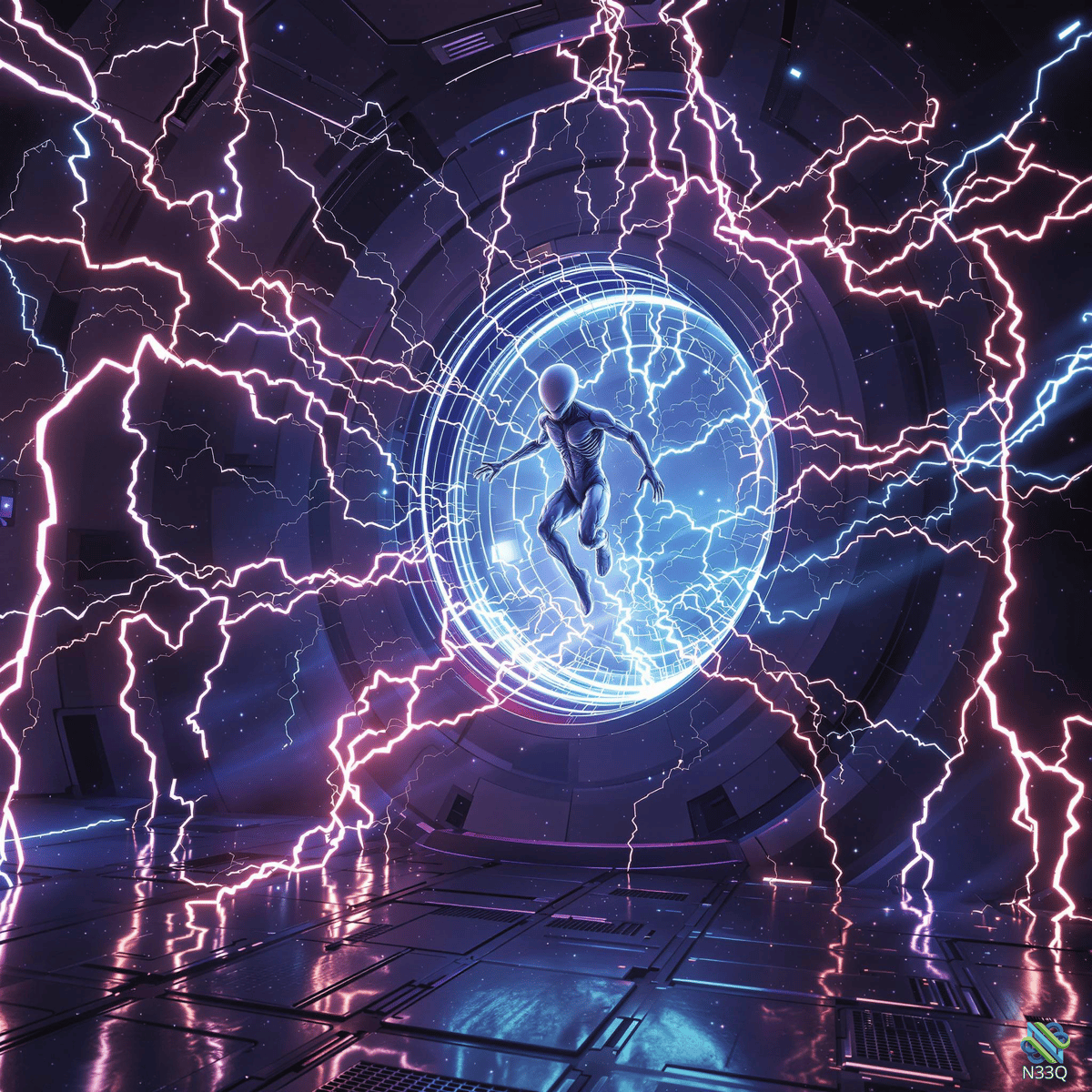 Astronaut in Lightning Energy Portal
