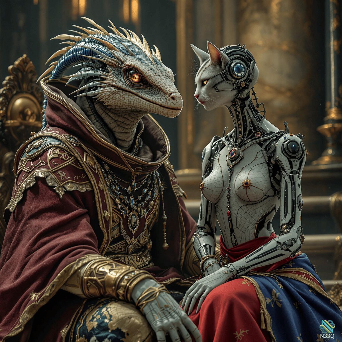 Dragon Noble Faces Cyborg Cat Woman