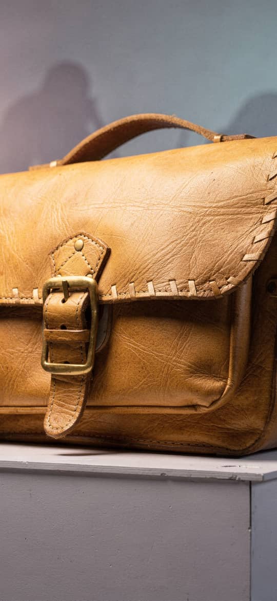 Vintage Brown Leather Messenger Bag