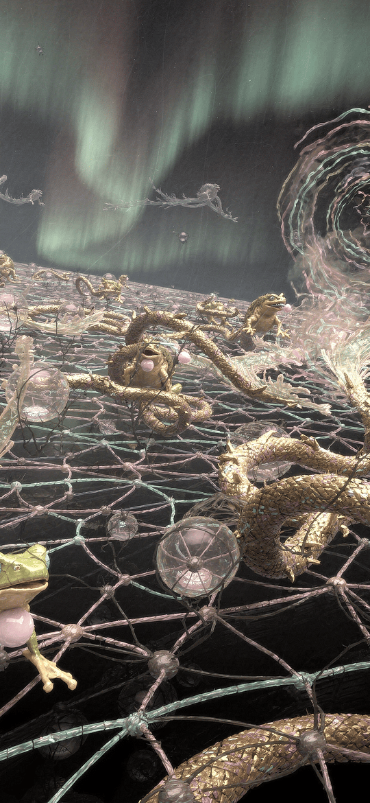 Golden Snakes and Green Frogs on Net