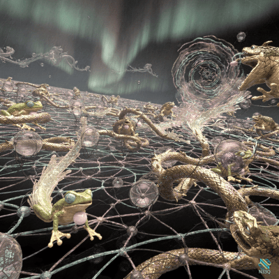 Golden Snakes and Green Frogs on Net