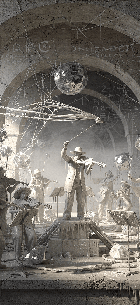 Stone Orchestra Under Arches with Disco Balls