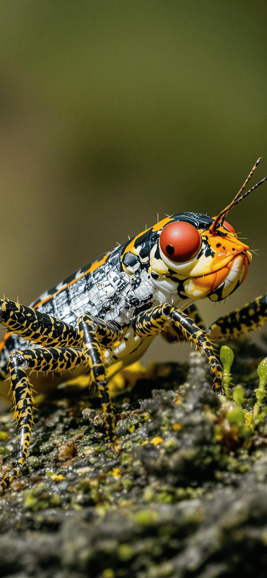 Red-Eyed Grasshopper on Rocky Surface