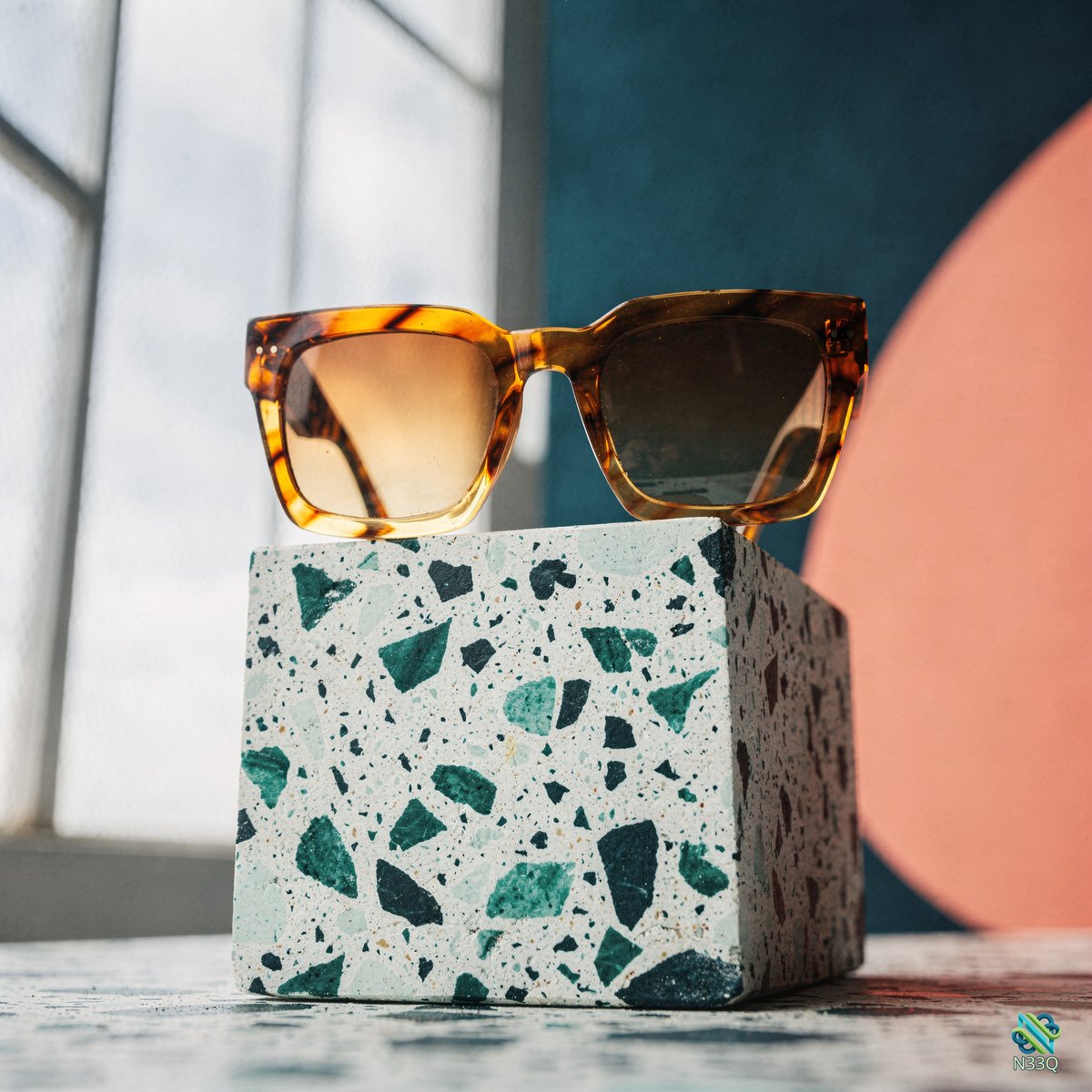 Tortoiseshell Sunglasses on Terrazzo Block