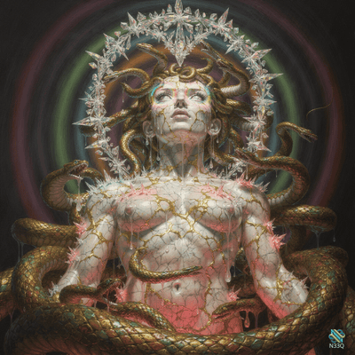 Medusa with Crystal Crown and Coiling Snakes
