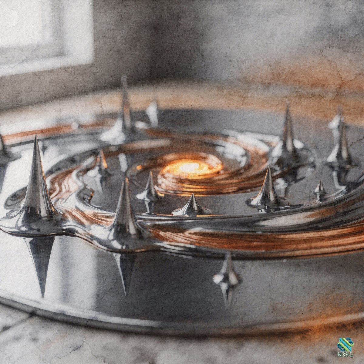 Spiked Liquid Metal Spiral Vortex