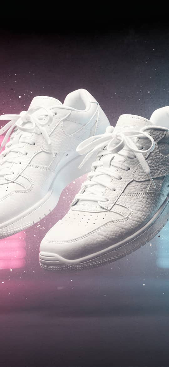 Floating White Nike Sneakers in Neon
