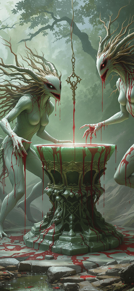 Bloodied Creatures at Glowing Forest Well