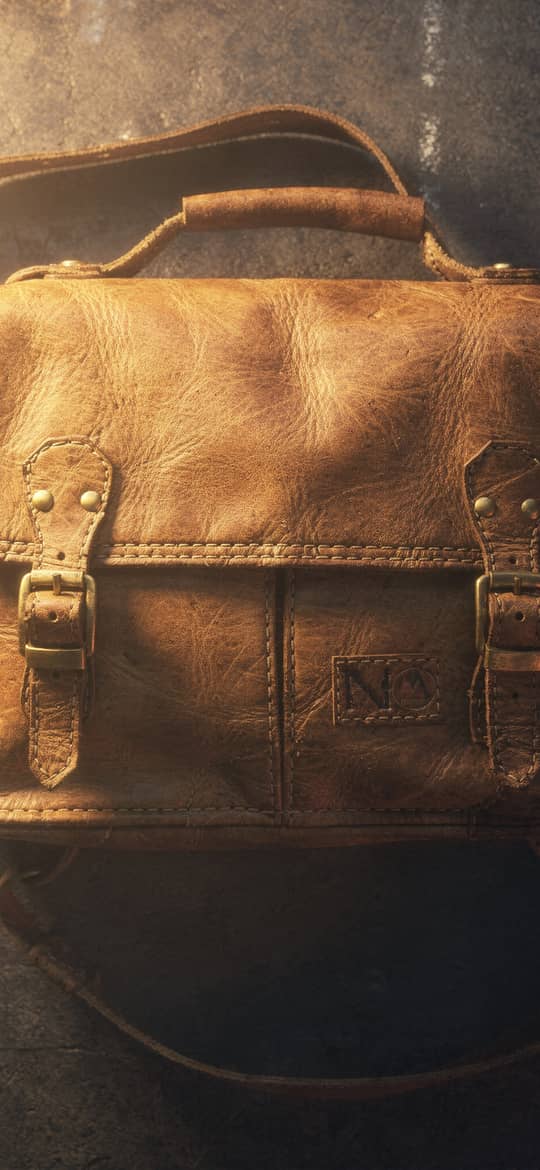 Vintage Brown Leather Messenger Bag