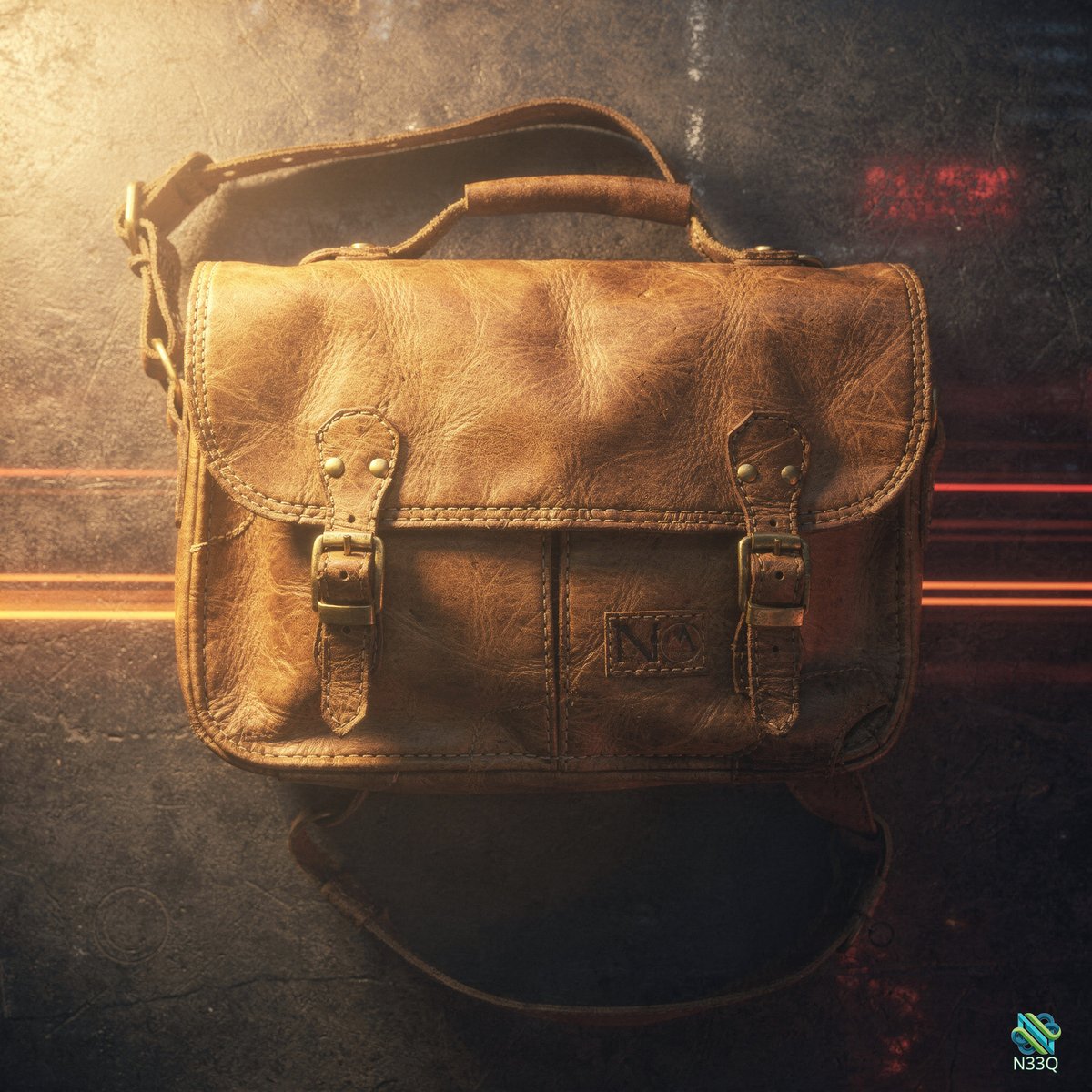 Vintage Brown Leather Messenger Bag
