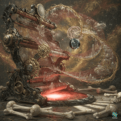 Ornate Loom Weaving Cosmic Skull City