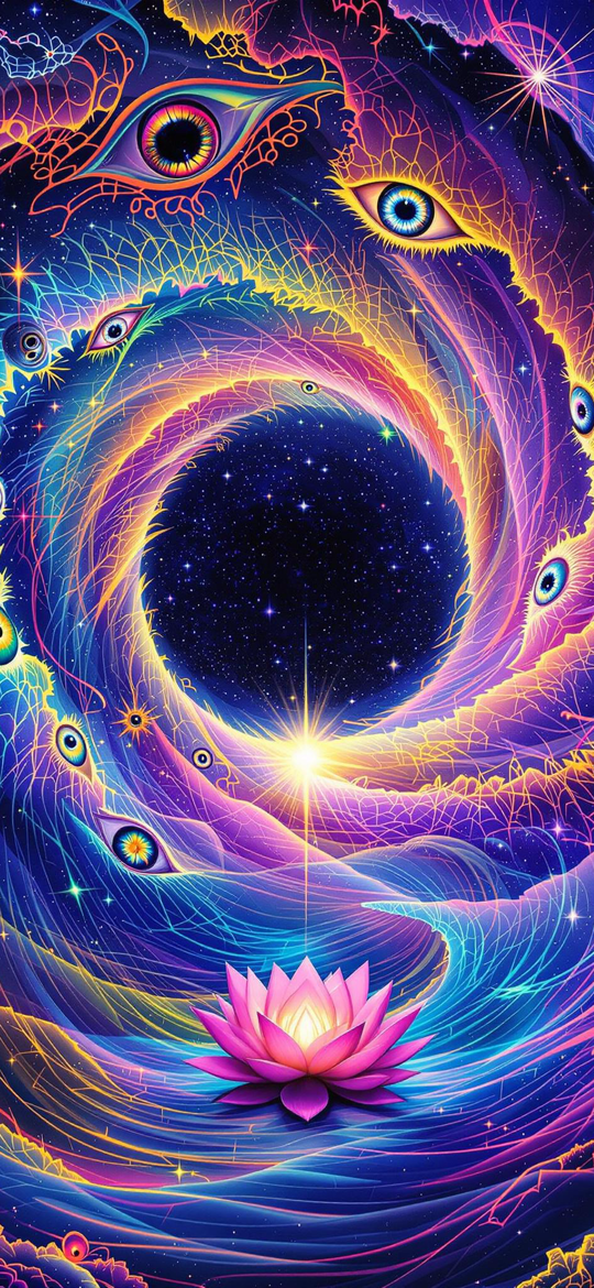 Pink Lotus in Cosmic Eye Vortex